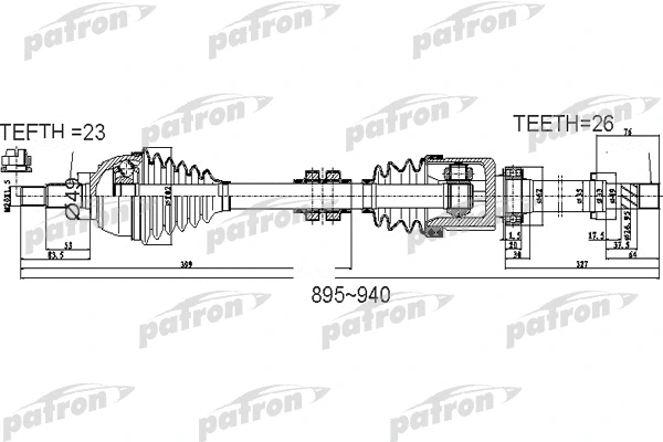 Arbre de transmission PATRON PDS0525