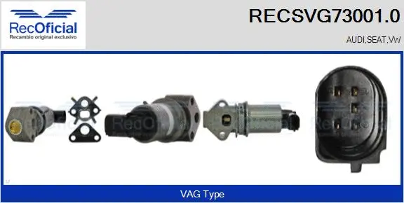 Vanne EGR RECOFICIAL RECSVG73001.0