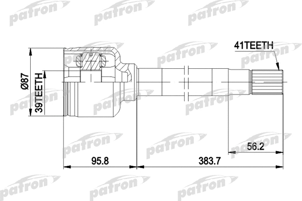 Jeu de joints, arbre de transmission PATRON PCV5014