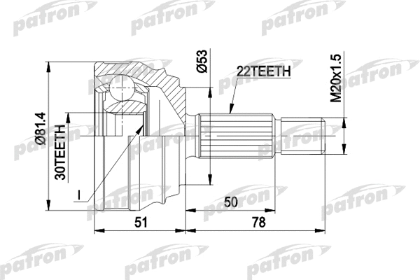 Jeu de joints, arbre de transmission PATRON PCV1021