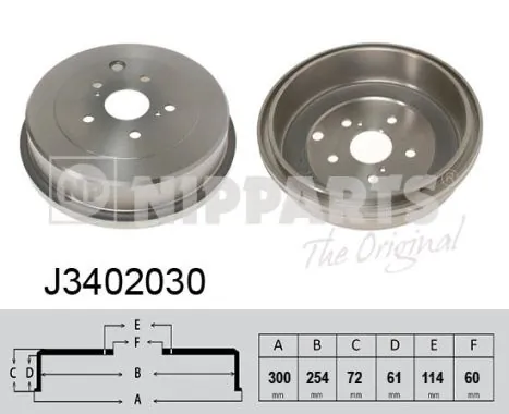Tambour de frein NIPPARTS J3402030