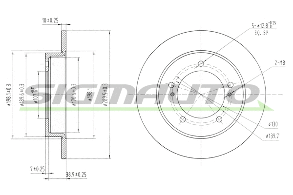 Disque de frein SIGMAUTO DBA233S
