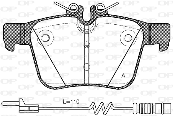 Kit de plaquettes de frein, frein à disque OPEN PARTS BPA1516.20