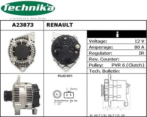 Alternateur Technika A23873
