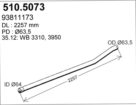 Tuyau d'échappement ASSO 510.5073