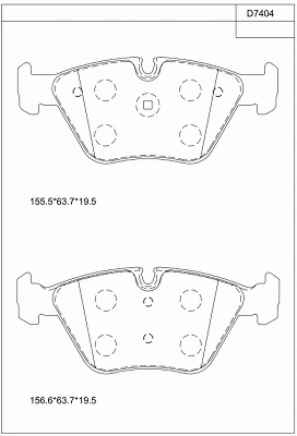 Kit de plaquettes de frein, frein à disque ASIMCO KD7404
