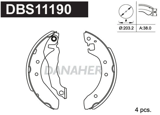 Jeu de mâchoires de frein DANAHER DBS11190