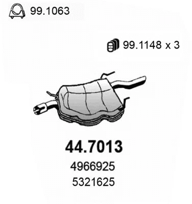 Silencieux arrière ASSO 44.7013