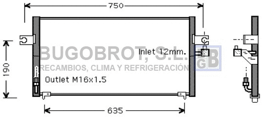Condenseur, climatisation BUGOBROT 62-DN5212