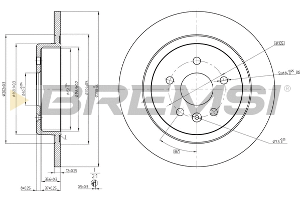 Disque de frein BREMSI CD8425S