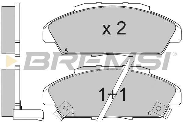 Kit de plaquettes de frein, frein à disque BREMSI BP2519