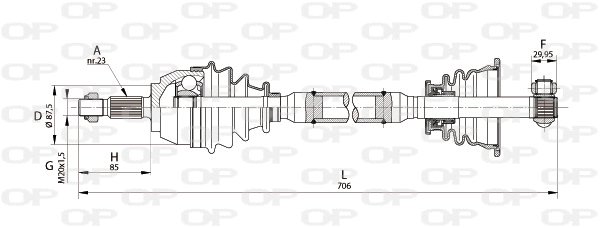Arbre de transmission OPEN PARTS DRS6131.00