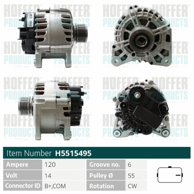 Alternateur HOFFER H5515495