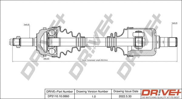 Arbre de transmission Dr!ve+ DP2110.10.0860