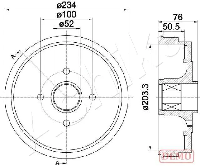 Tambour de frein ASHIKA 56-00-0409C