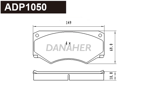 Kit de plaquettes de frein, frein à disque DANAHER ADP1050