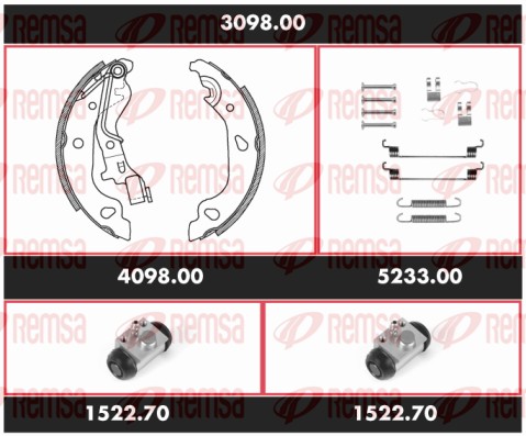 Kit de freins, freins à tambours REMSA 3098.00