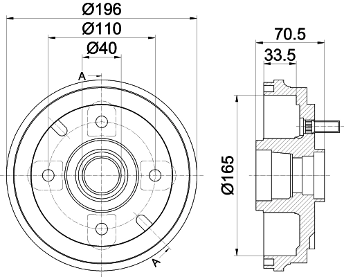 Tambour de frein PAGID 61400