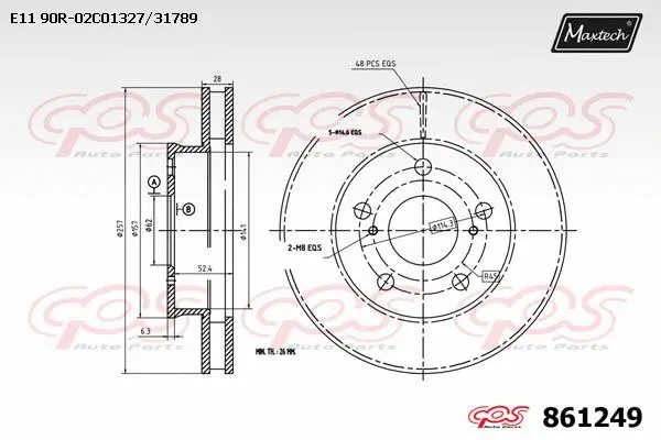 Disque de frein MAXTECH 861249
