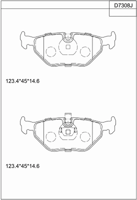Kit de plaquettes de frein, frein à disque ASIMCO KD7308