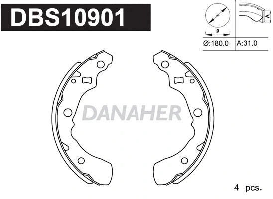 Jeu de mâchoires de frein DANAHER DBS10901