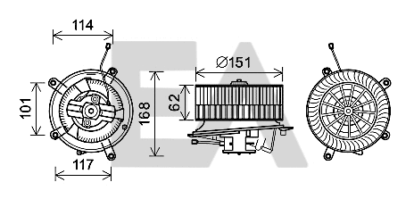 Moteur électrique, pulseur d'air habitacle EACLIMA 42A50018