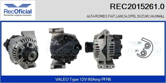 Alternateur RECOFICIAL REC2015261.0