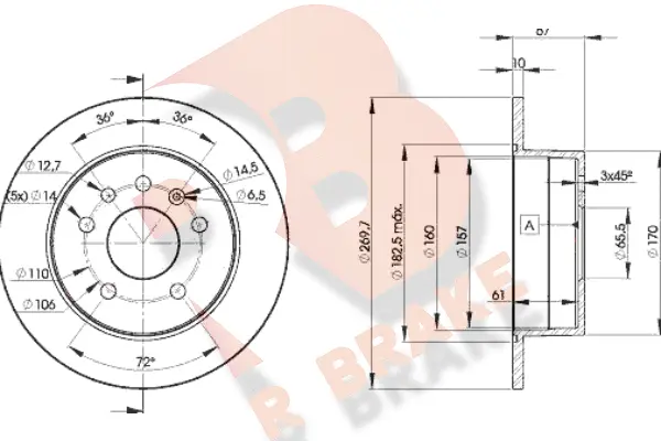 Disque de frein R BRAKE 78RBD29101