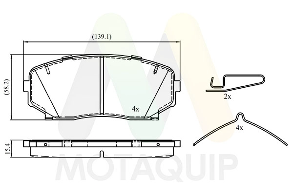 Kit de plaquettes de frein, frein à disque MOTAQUIP LVXL2093