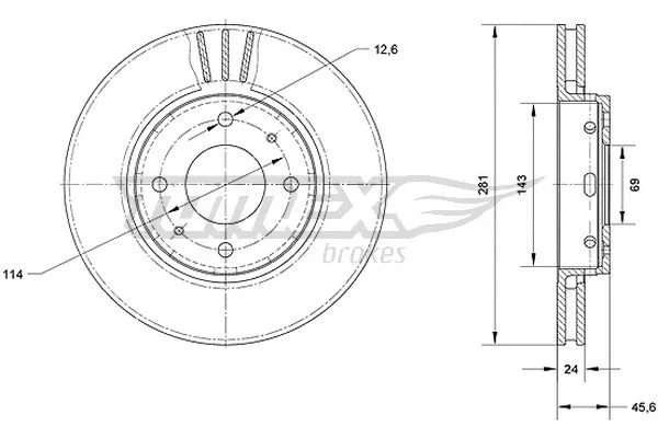 Disque de frein TOMEX Brakes TX 70-69
