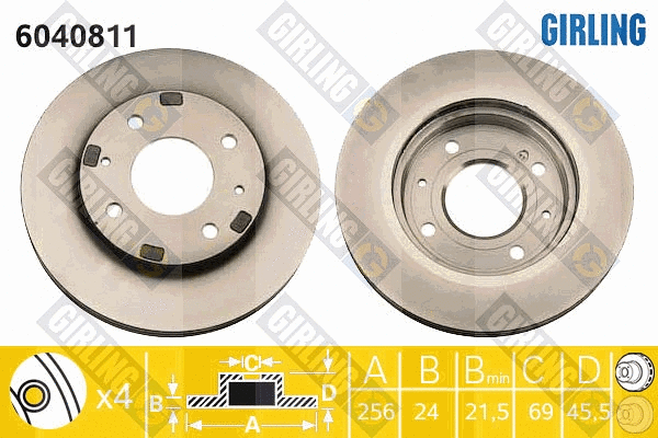 Disque de frein GIRLING 6040811
