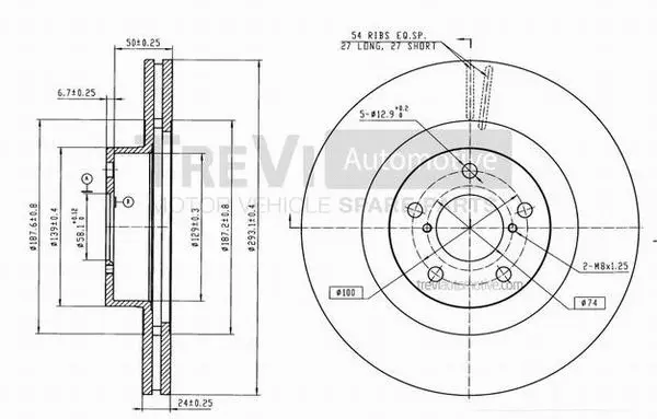 Disque de frein TREVI AUTOMOTIVE BD1244