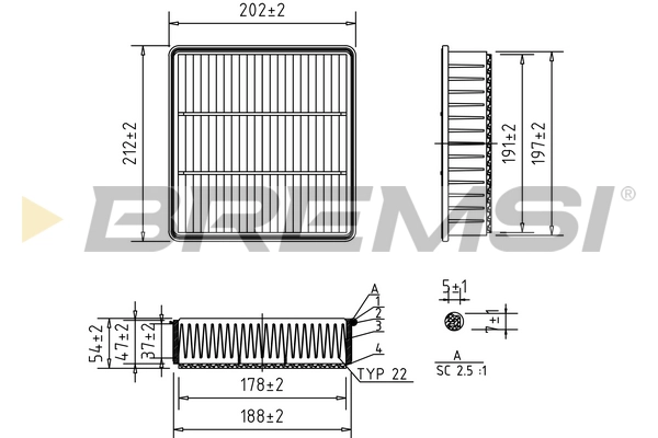 Filtre à air BREMSI FA2291