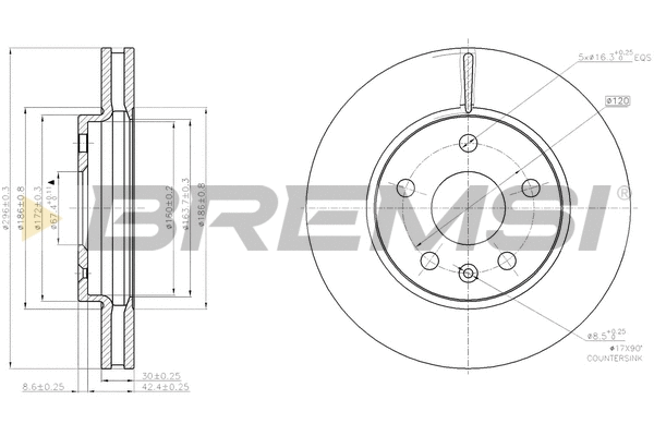 Disque de frein BREMSI CD7721V