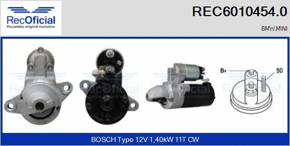 Démarreur RECOFICIAL REC6010454.0