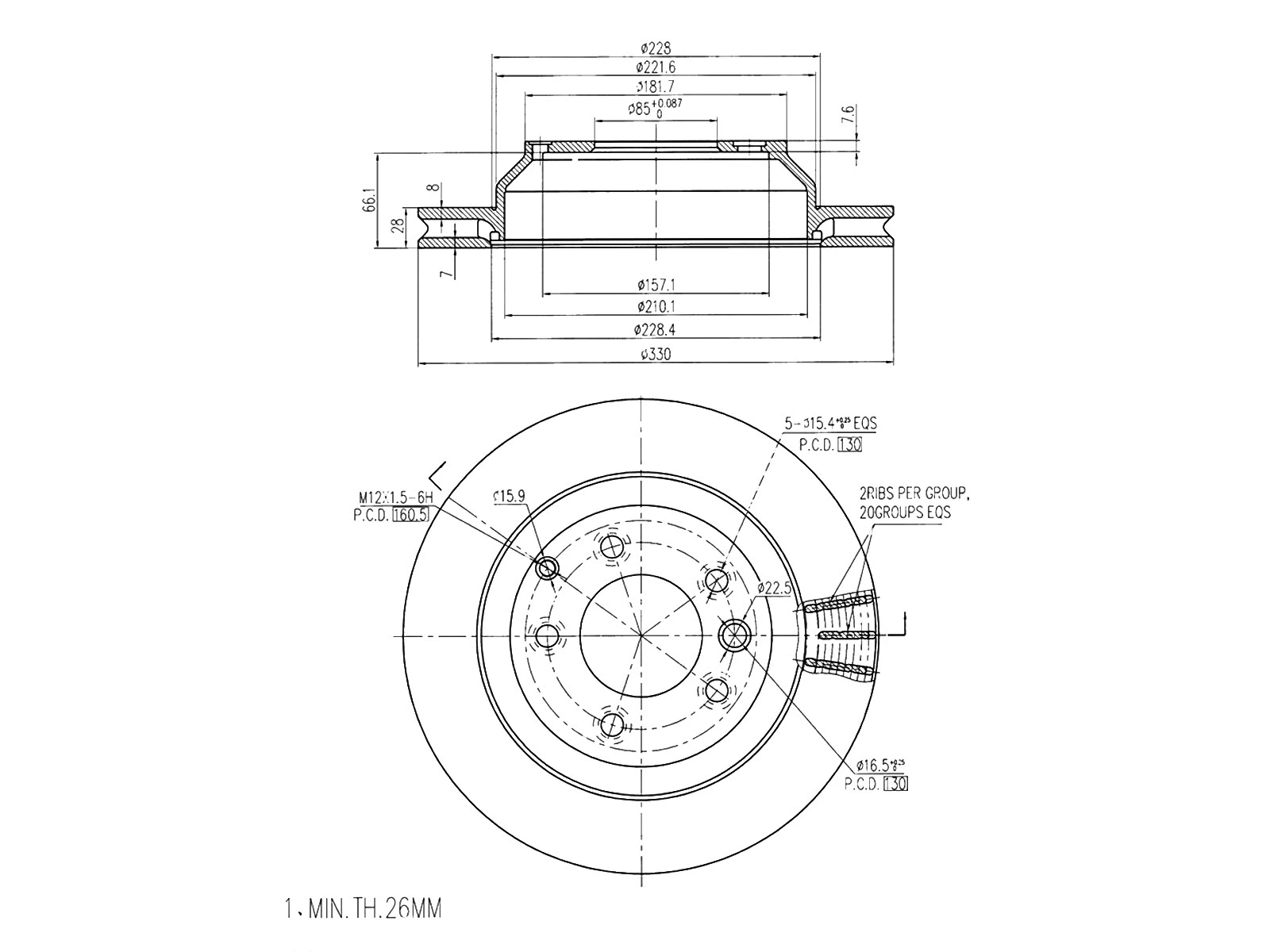 Disque de frein A.Z. Meisterteile AZMT-44-024-1293