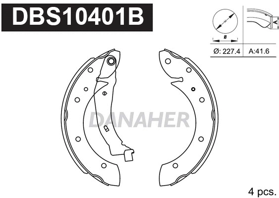 Jeu de mâchoires de frein DANAHER DBS10401B
