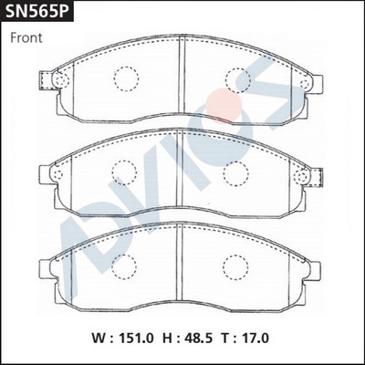 Kit de plaquettes de frein, frein à disque ADVICS SN565P
