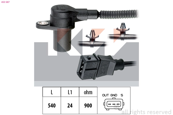 Capteur d'angle, vilebrequin KW 453 587