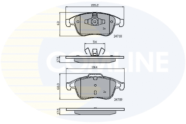 Kit de plaquettes de frein, frein à disque COMLINE CBP02001