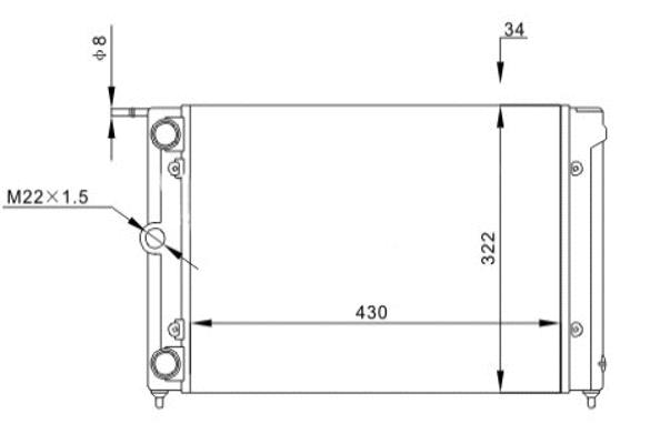 Radiateur, refroidissement du moteur HART 600 021