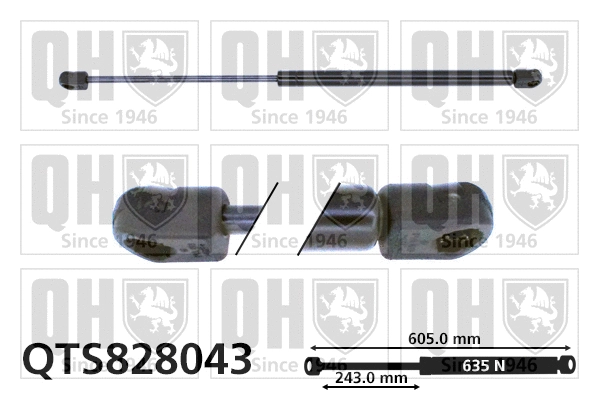 Vérin de hayon, de coffre QUINTON HAZELL QTS828043