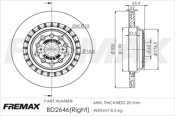Disque de frein FREMAX BD-2646