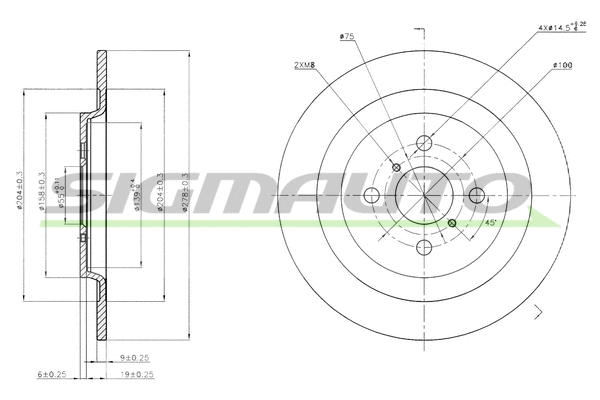 Disque de frein SIGMAUTO DBB588S