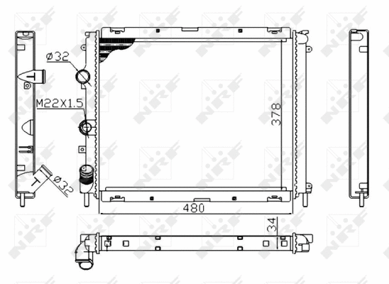 Radiateur, refroidissement du moteur NRF 53209A