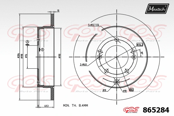 Disque de frein MAXTECH 865284