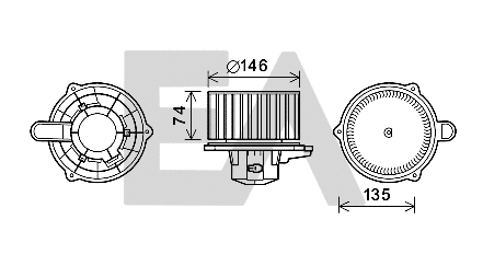 Moteur électrique, pulseur d'air habitacle EACLIMA 42A28003
