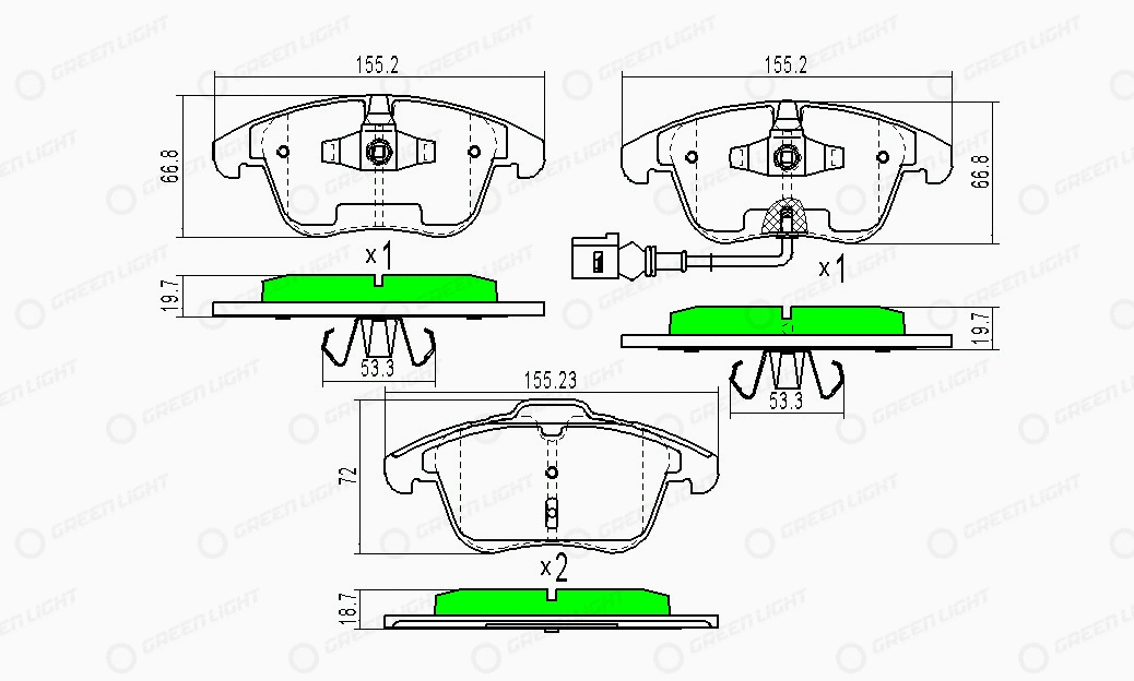 Kit de plaquettes de frein, frein à disque Automotive Adriado GLBP0353