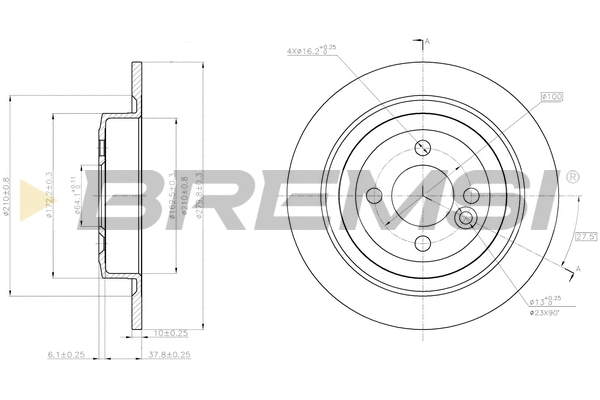 Disque de frein BREMSI CD8124S