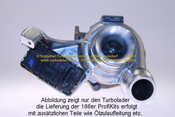 Turbocompresseur, suralimentation SCHLÜTTER TURBOLADER 166-00920